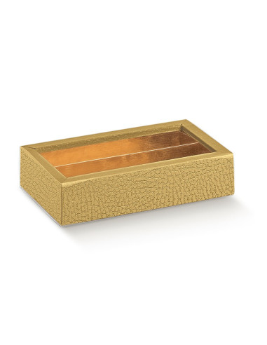 ESTUCHE 145x75x35mm (i.35) PIEL ORO PK(10u)Cajas Turrón/Bombones