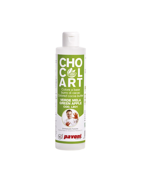 MANTECA DE CACAO VERDE MANZANA PAVONI 200g