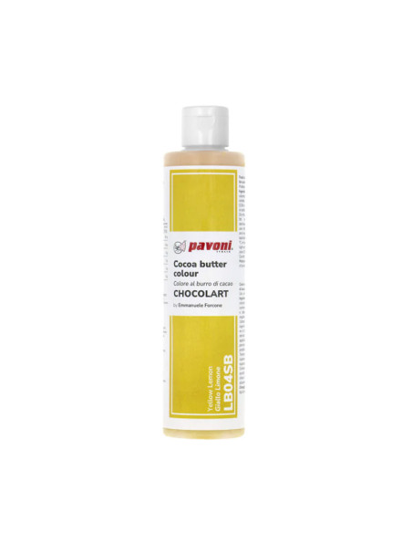 MANTECA DE CACAO AMARILLO LIMÓN PAVONI 200g