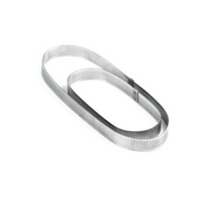ARO OVAL PERFORADO 190x70xh20mm INOX CROSTATA