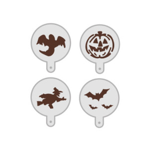 KIT S4 MÁSCARAS HALLOWEEN CAPUCCINO - Ø95mm
