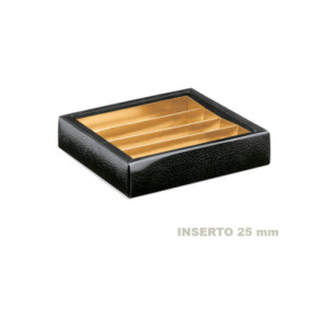 ESTUCHE 145x145x35mm (i25) PIEL NEGRA TAPA PK(10u)