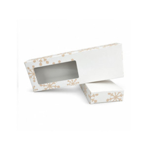 CAJA TURRON BLANCA COPOS INSERTO - 26x9xh2,8 PK25u