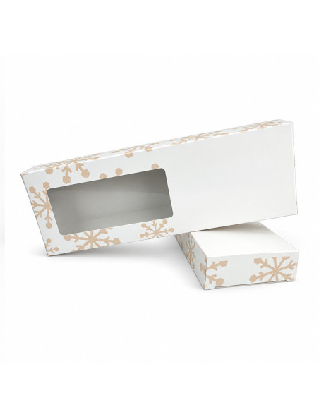 CAJA TURRON BLANCA COPOS INSERTO - 26x9xh2,8 PK25u