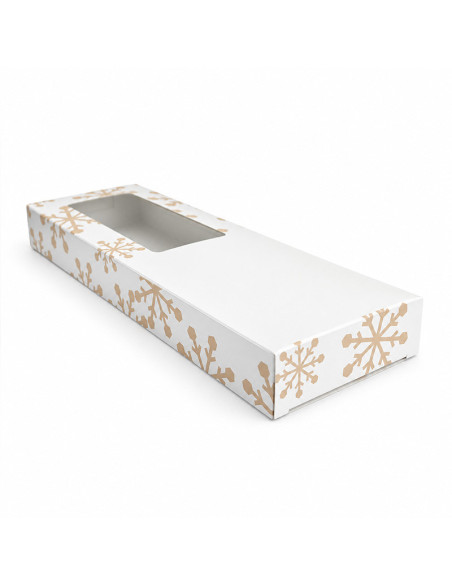 CAJA TURRON BLANCA COPOS INSERTO - 26x9xh2,8 PK25u-2