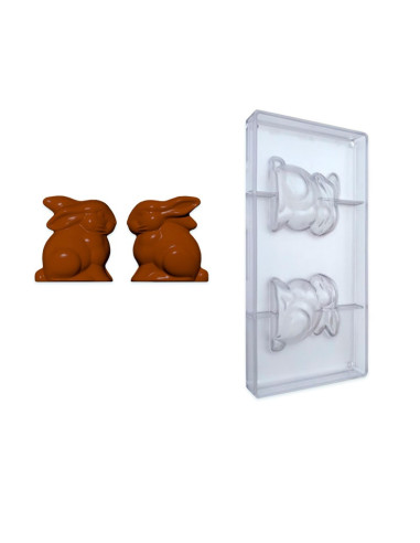 MOLDE CONEJO SMALL 79x76mm 2pFiguras Pascua