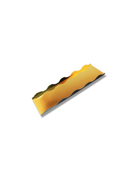 BANDEJA RECT. 20x10+2 cm. ONDAS ORO/NG PLG PK50u