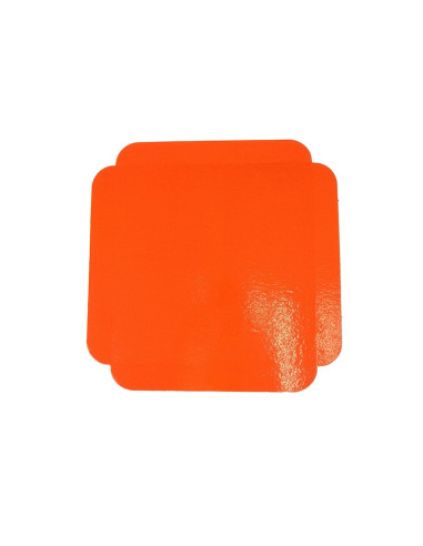 CARTÓN CUADRADO 17x17+2 cm PK(50 UD) NARANJA/NEGROBases cuadradas