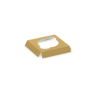 FONDO 90x90xh10mm  PK (10u) 1 TROQUEL PIEL ORO/BL
