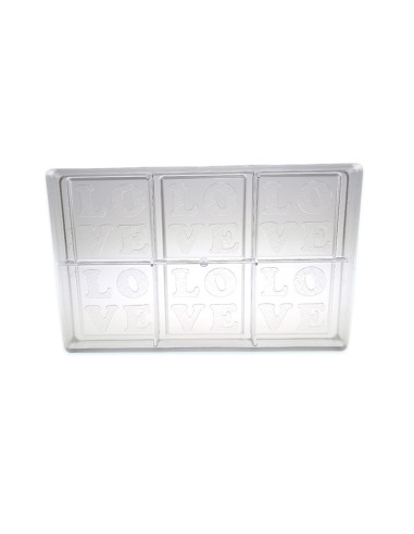MOLDE TABLETA LOVE 75x75x6,7mm 6c POLICARBONATOSan Valentin