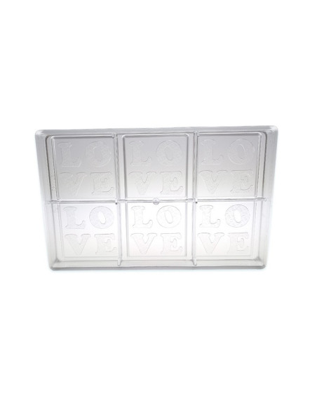 MOLDE TABLETA LOVE 75x75x6,7mm 6c POLICARBONATOSan Valentin