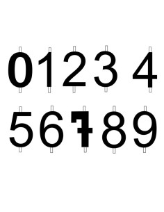 M.PVC  NUM. 1-2-3-4-5-6-7-8-9-0 VELA 6 CM (2+2i)