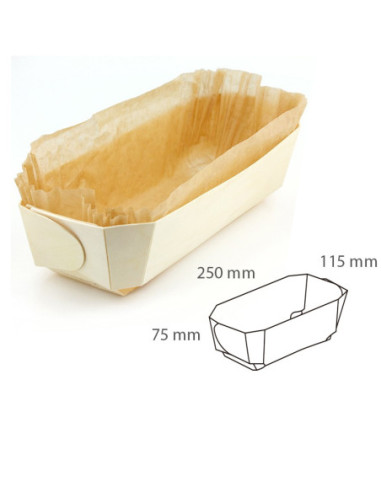 MOLDE MADERA RECTANGULAR 250x115x75mm (50 uds.)
