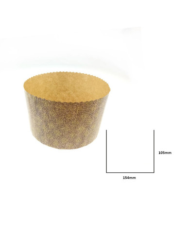 MOLDE PANETTONE P155 750gr PAPEL PK(50u) GOLD FLOWPanettone