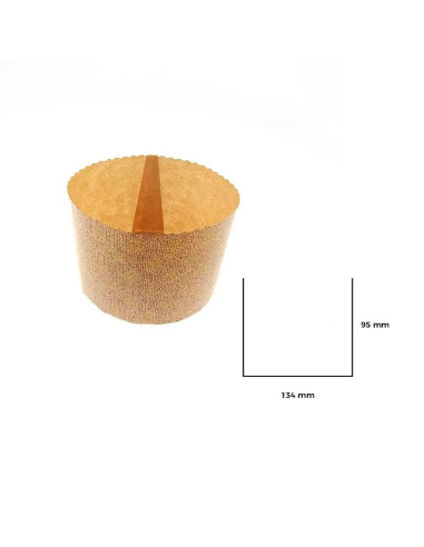 MOLDE PANETTONE P134 500gr PAPEL PK(50u) GOLD FLOWPanettone
