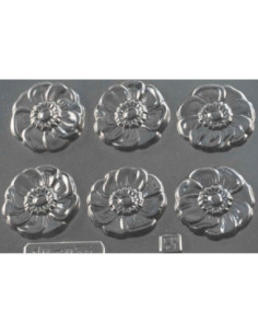 MOLDE PVC FLOR AMAPOLA PLANA (6c) 43x4mm