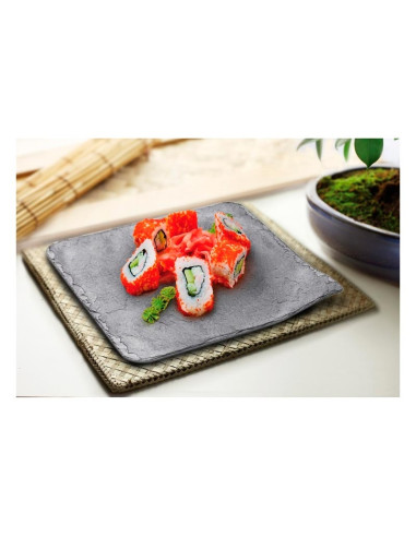 BANDEJA STONE 11x11 (40u) PS IMITACIÓN PIZARRABases plástico