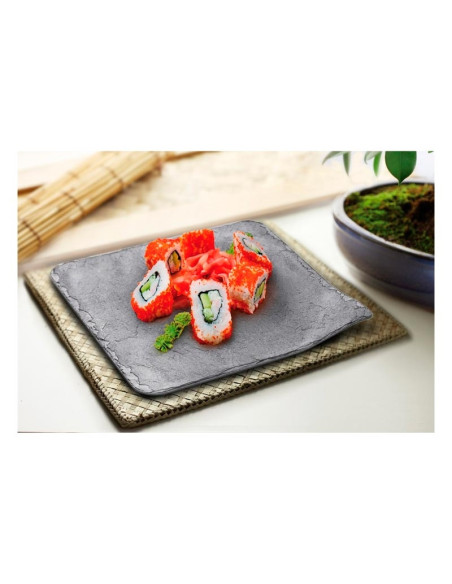 BANDEJA STONE 11x11 (40u) PS IMITACIÓN PIZARRABases plástico