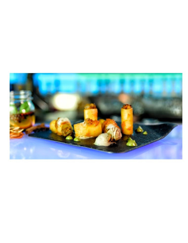 BANDEJA STONE 30X14X1.7 BL (10u) PS imit. PIZARRABases plástico