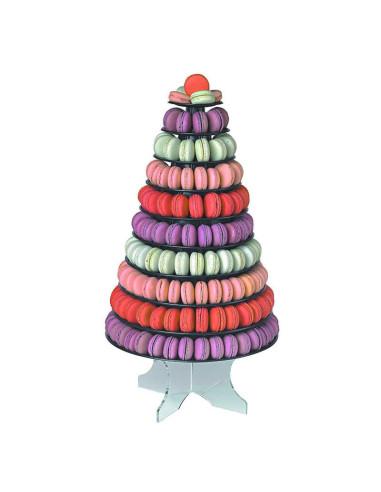 PIE "CRISTAL PMMA" h16cm para PIRAMIDE MACARONSExpositores