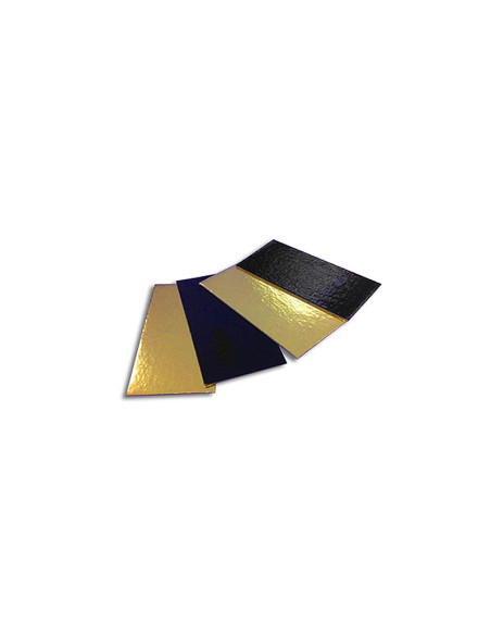 LENGÜETA RECTANGULAR 10x5cm ORO/NEGRO (200 UDS.)Lengüetas