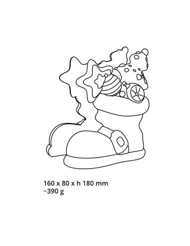 MOLDE PVC KT181 BOTA SANTA KLAUS 160x80xh180mmTermoformado