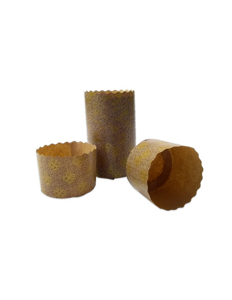 MOLDE PANETTONCINO 60x45mm PK(100u) GOLD FLOWERSPanettone