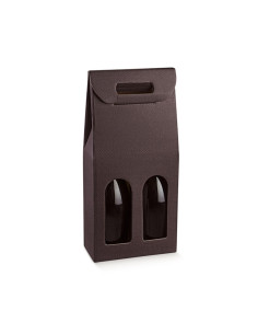 ESTUCHE 2 BOTELLAS 200x100x385mm (5u) SKIN COFFEE