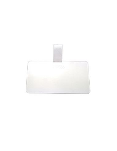 LENGÜETA RECTANGULAR 10x5.5cm PLASTICO TRANS(100u)Bases plástico