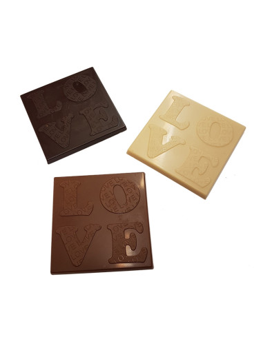 MOLDE TABLETA LOVE 75x75x6,7mm 6c POLICARBONATOSan Valentin