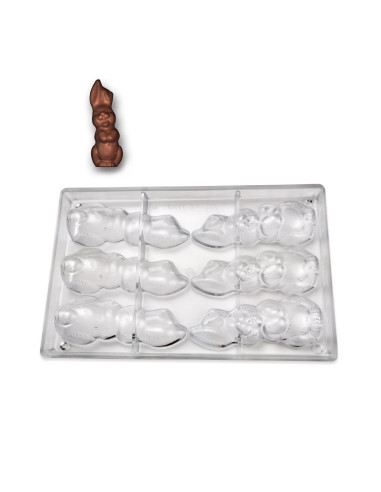 MOLDE CONEJO 121 x 47 mm 3+3cFiguras Pascua