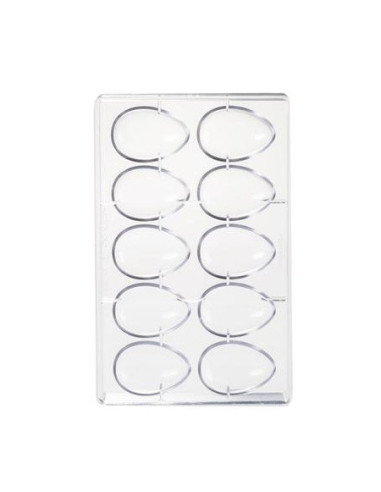 MOLDE HUEVO 1/2 LISO 64x44mm 10p 25g 275x175