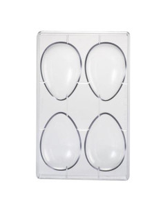 MOLDE HUEVO 1/2 LISO 105x72mm 4p 70g 275x175