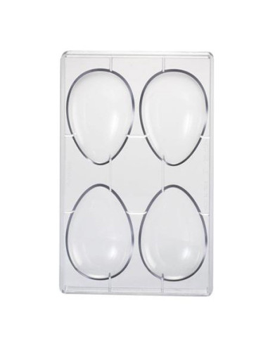 MOLDE HUEVO 1/2 LISO 105x72mm 4p 70g 275x175