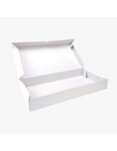 CAJA COCA 50x35x5cm CARTONCILLO BLANCO (25 UDS.)Pastelería