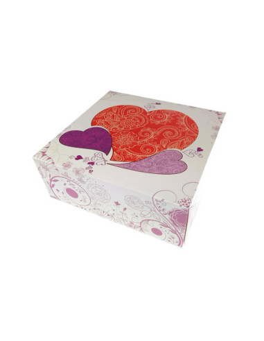CAJA TARTA 22x22x8cm PK (50u) AMORE
